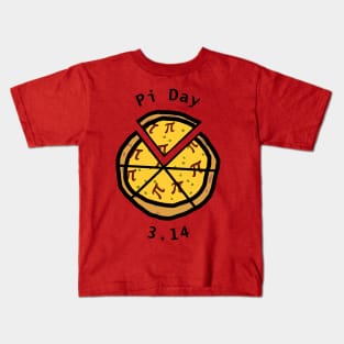 Pi Day 3.14 Pizza Topped with Pi Symbol Kids T-Shirt